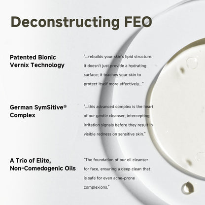 Non-comedogenic Feo deep cleansing oil packaging detail