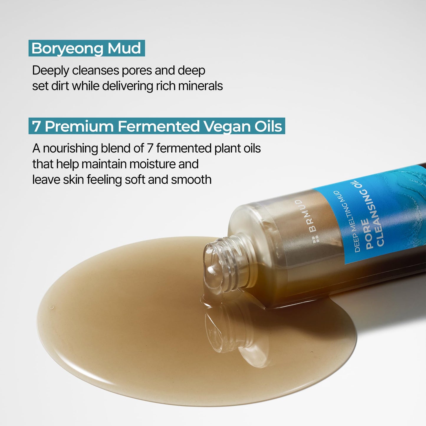 Brmud skincare oil packaging details