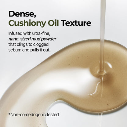 Close up of Brmud pore cleansing oil label