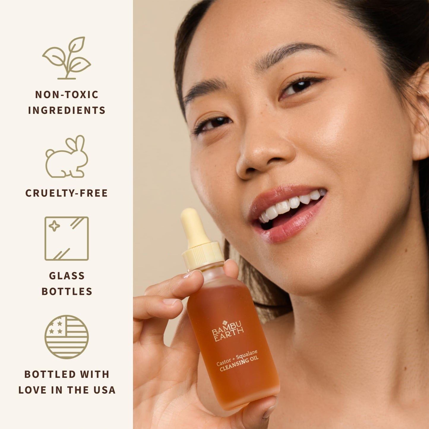 Bambu Earth organic skincare cleansing oil 2 fluid ounce bottle