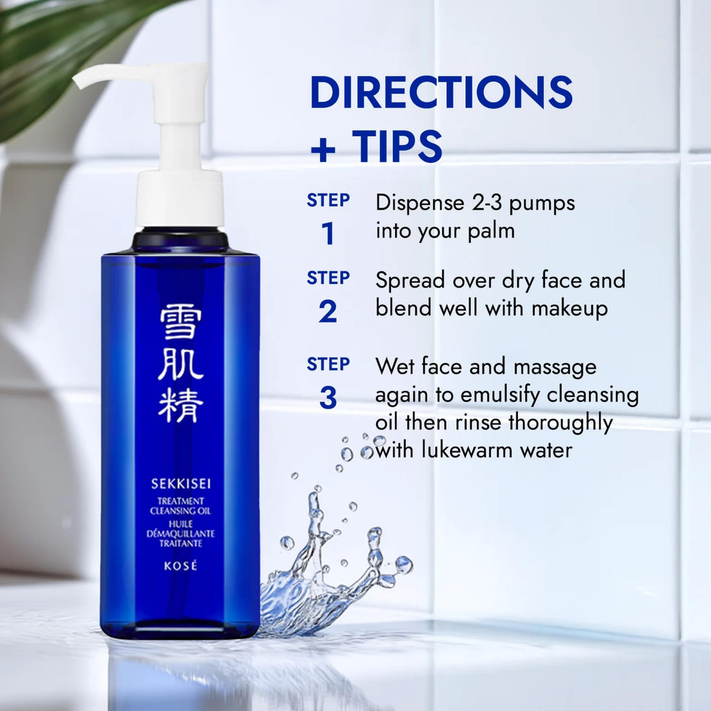 Sekkisei Treatment Cleansing Oil label close up