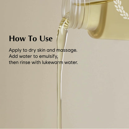 Back view of Midha 5.07 fluid ounce cleansing oil container