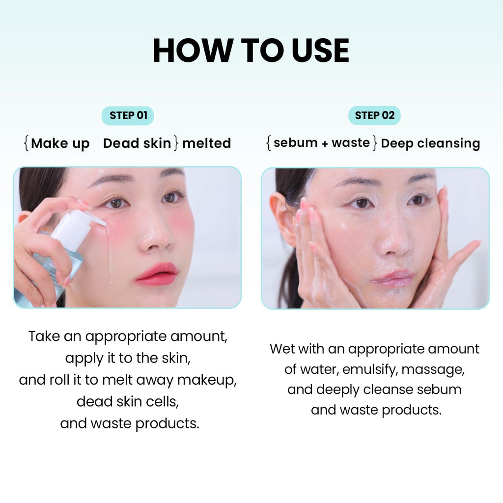 Ilso Super Melting Sebum Cleansing Oil emulsion and rinsing process