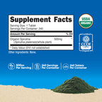 Nutricost Organic Spirulina supplement showing USDA Organic and CCOF certified labels