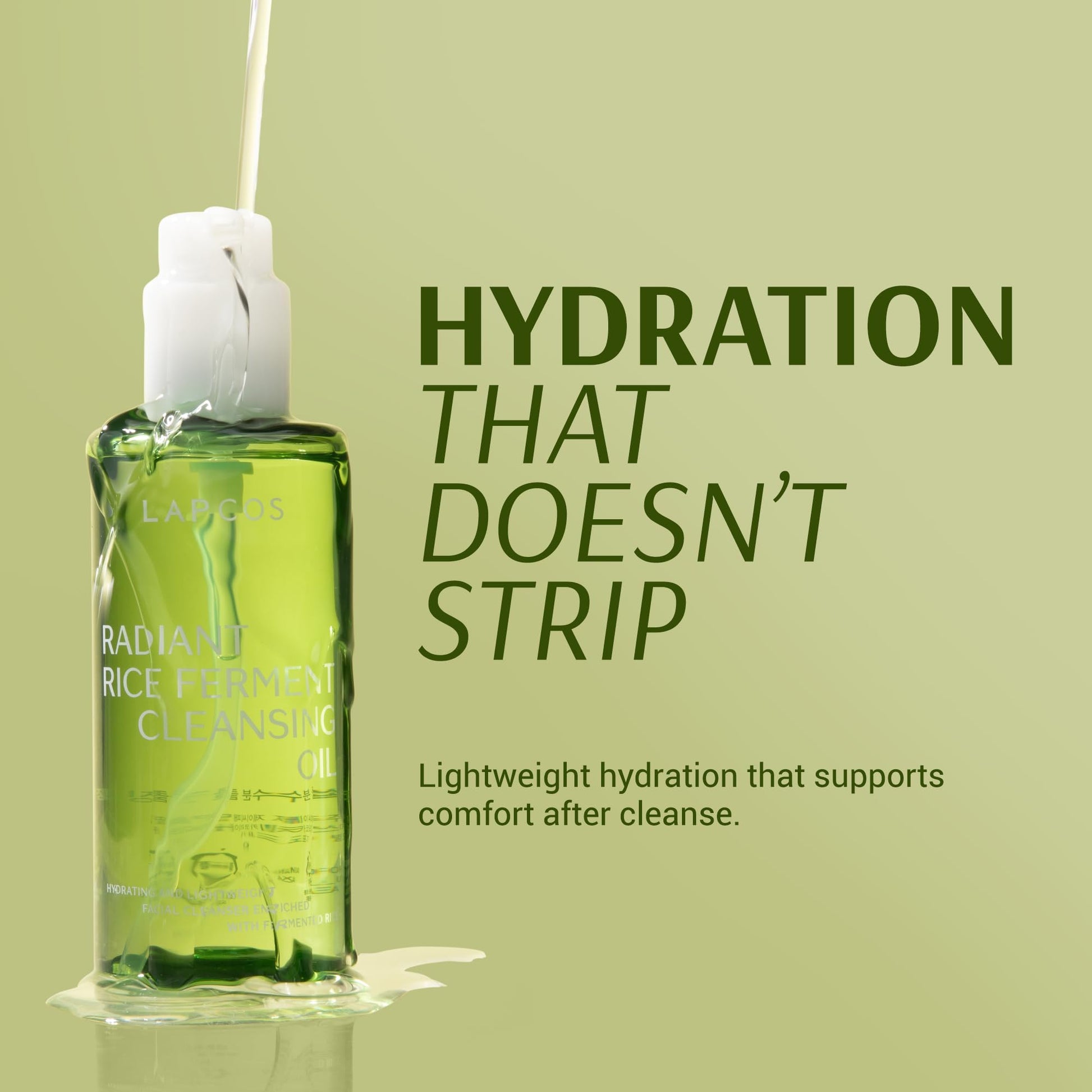 Back label of Lapcos cleansing oil showing ingredients