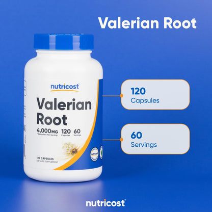 Nutricost Valerian Root 4:1 extract capsules lid and tamper evident seal close up