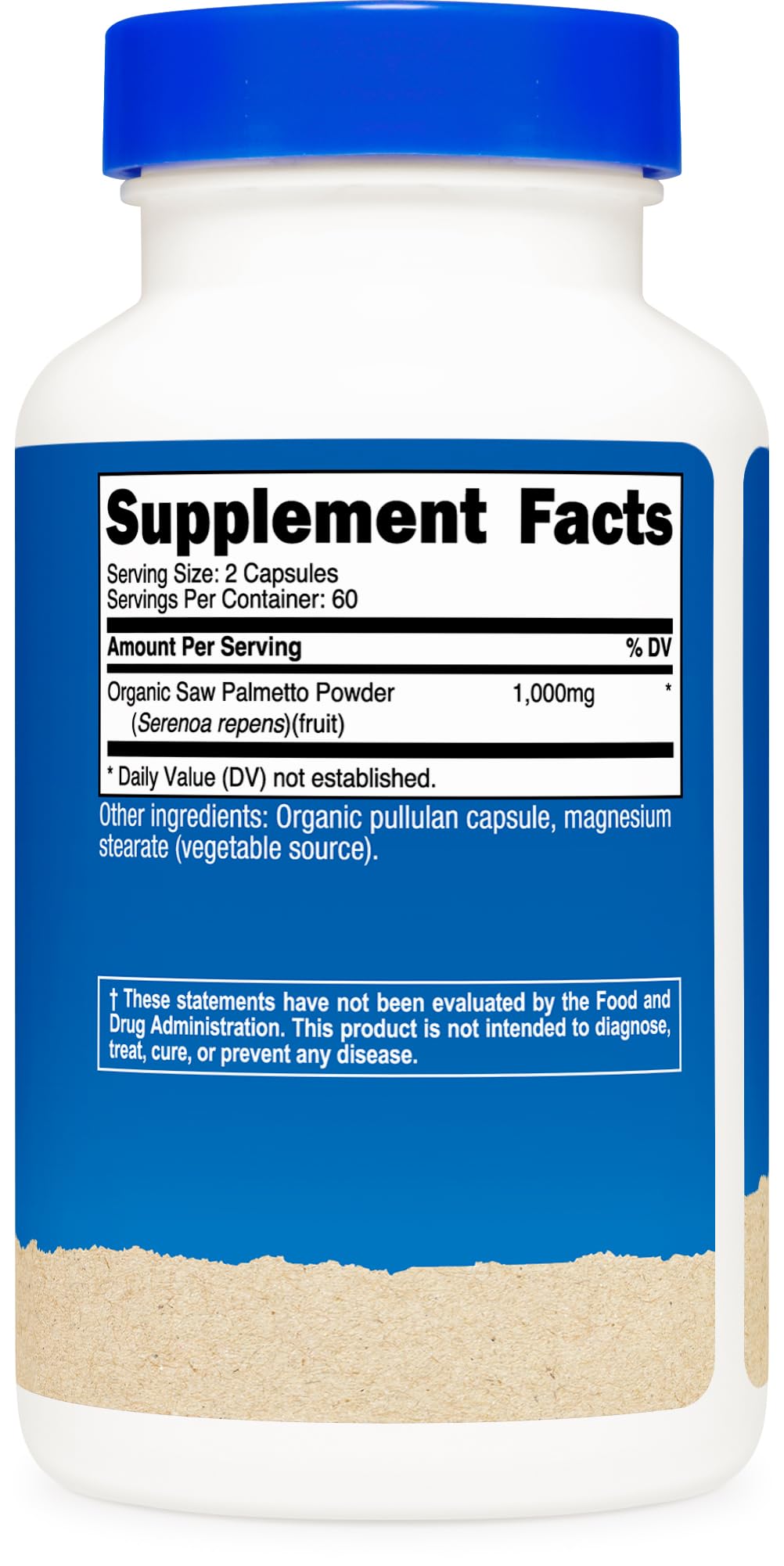 Nutricost Saw Palmetto 120 vegetarian capsules container showing premium dietary supplement branding