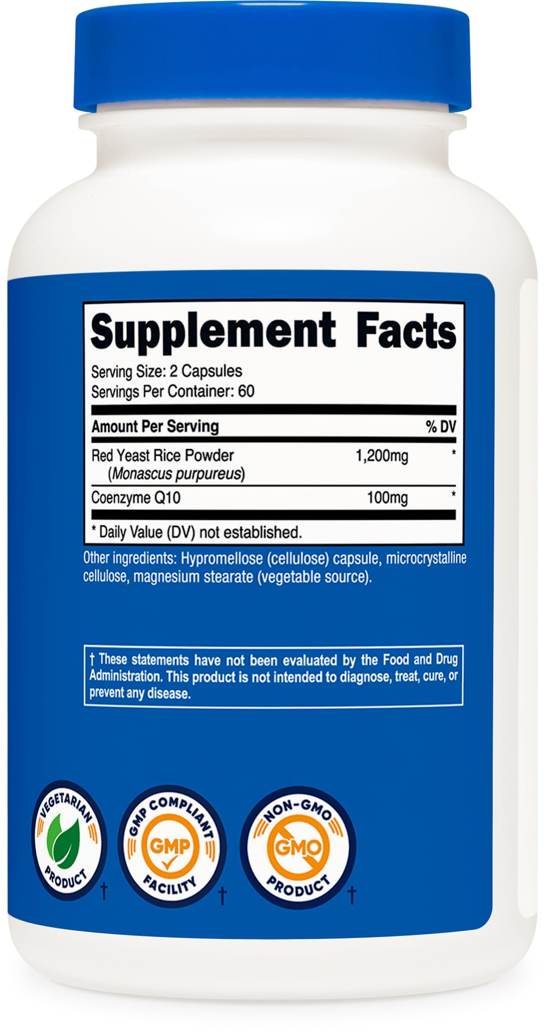 Nutricost Red Yeast Rice 120 veggie caps imported premium packaging for cholesterol management