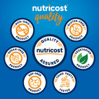 Nutricost Pygeum 5000mg non-GMO and gluten free certification badges on bottle side panel