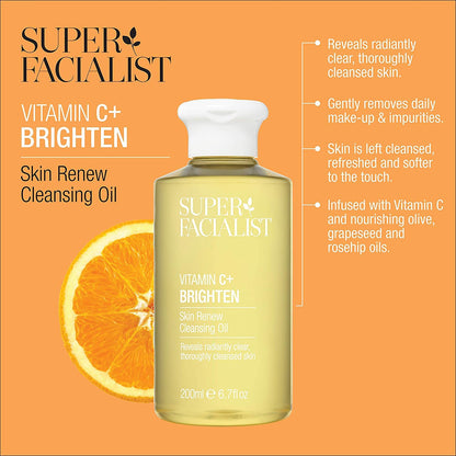 Super Facialist Vitamin C cleanser bottle showing 6.8 fluid ounces size