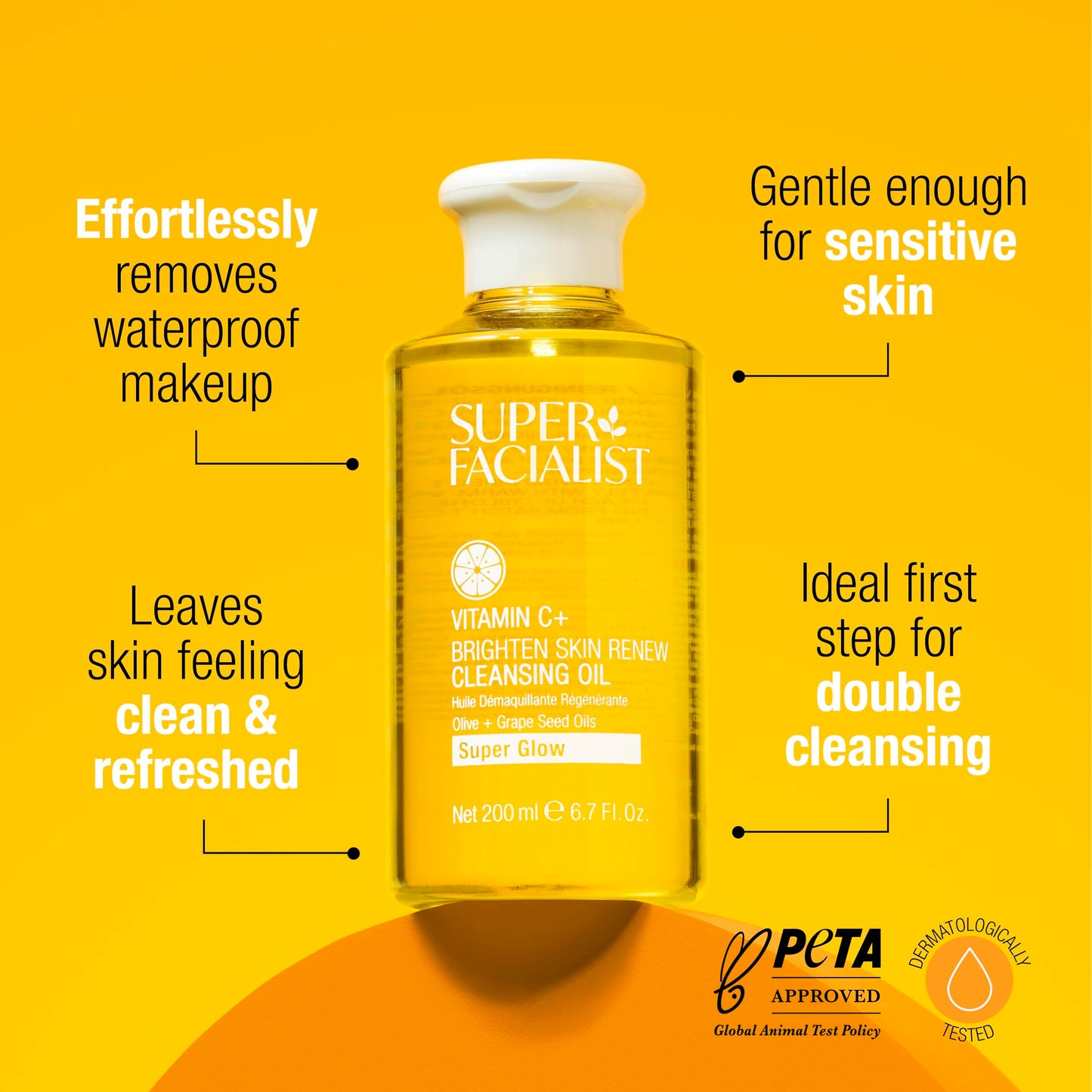 Ingredients and usage details on Super Facialist cleansing oil label