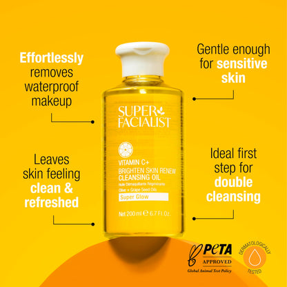 Ingredients and usage details on Super Facialist cleansing oil label