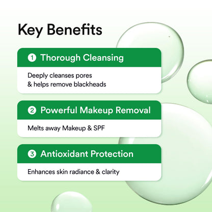 Veganifect green barley cleansing oil being applied to dry skin