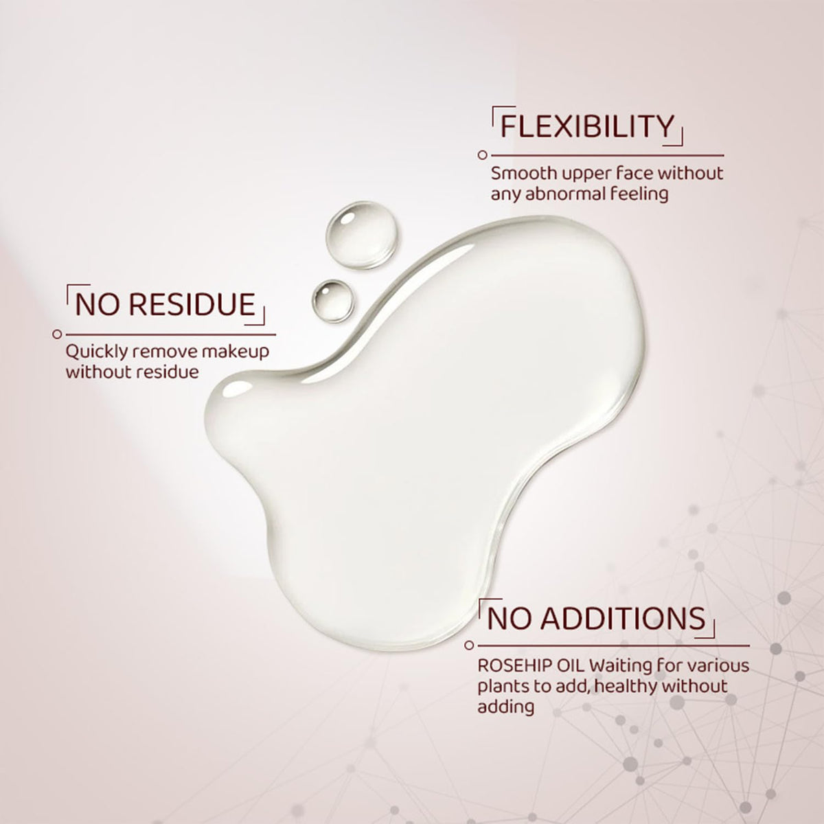 Texture preview of the botanical cleansing oil formula on hand