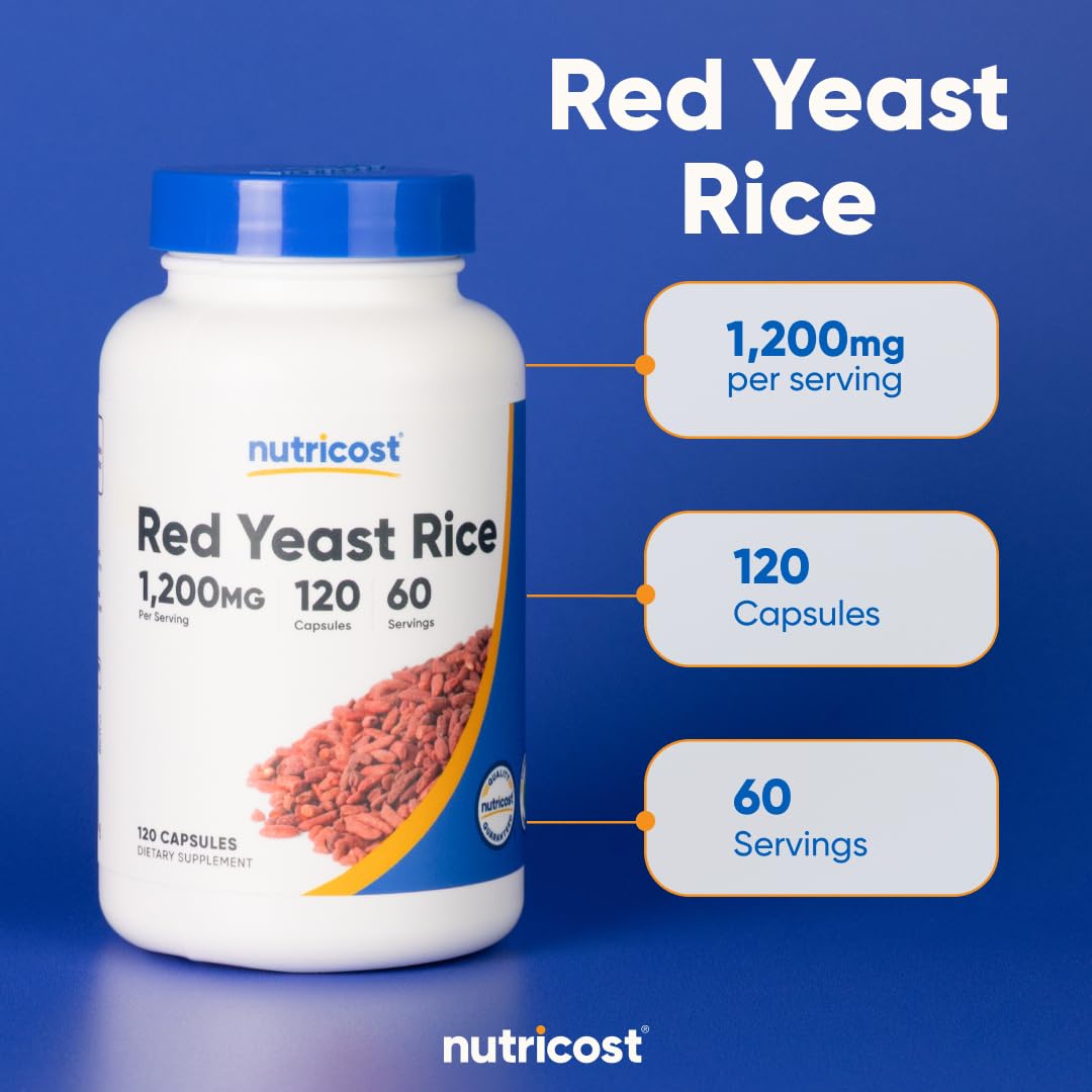Certified GMP compliant logo on the Nutricost red yeast rice imported supplement packaging.