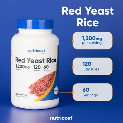 Certified GMP compliant logo on the Nutricost red yeast rice imported supplement packaging.