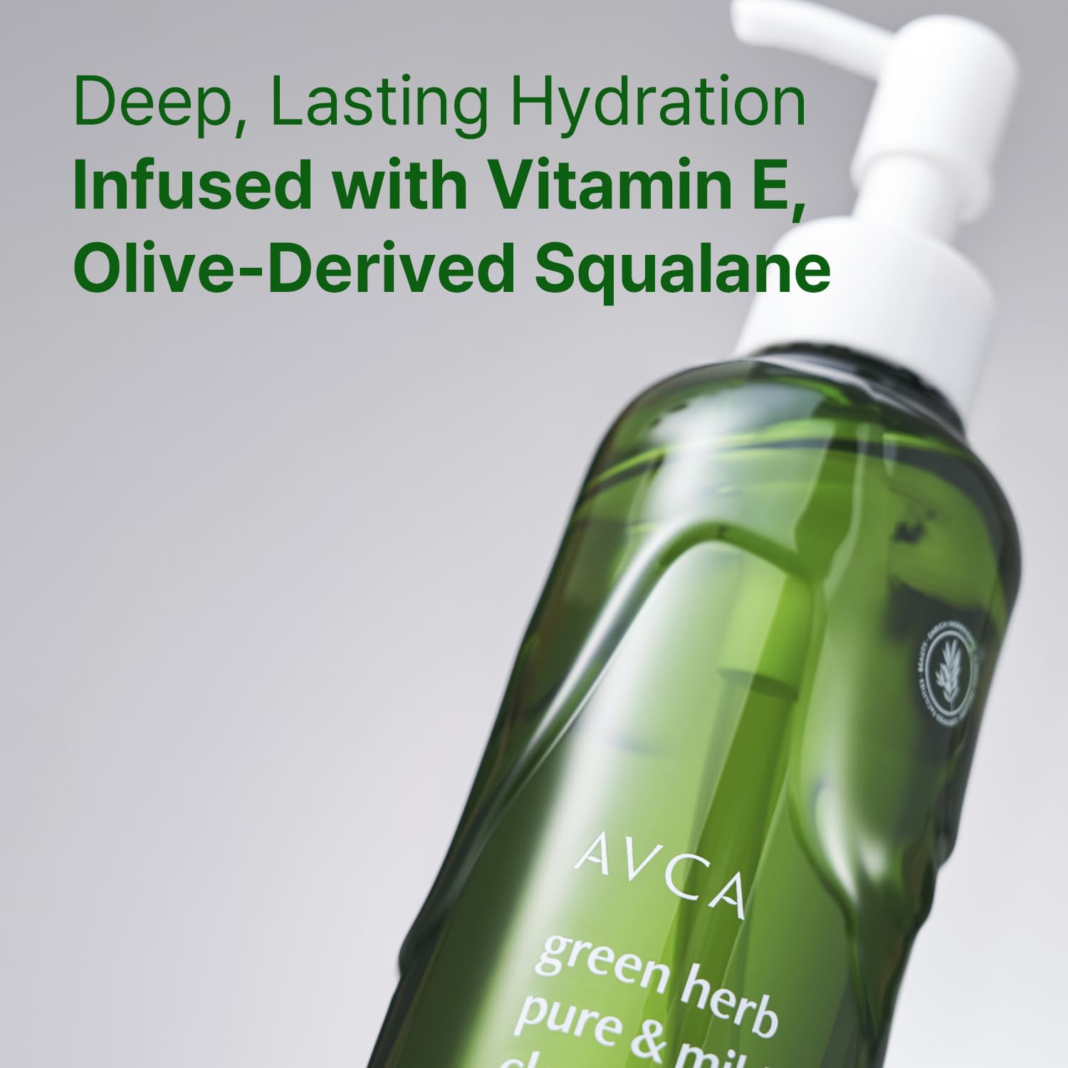 Avca Green Herb Cleansing Oil application on dry skin