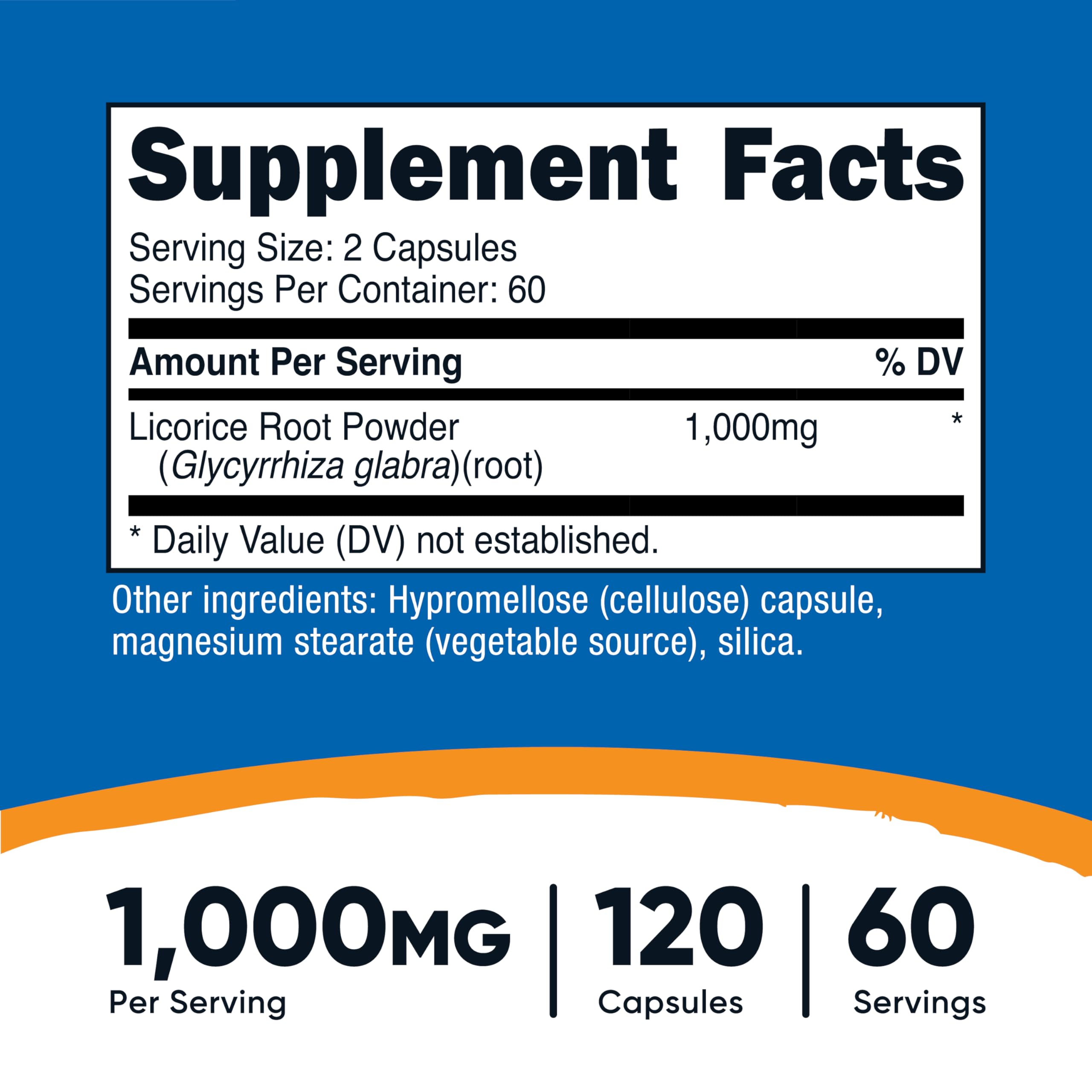 Nutricost Licorice Root supplement label dietary facts