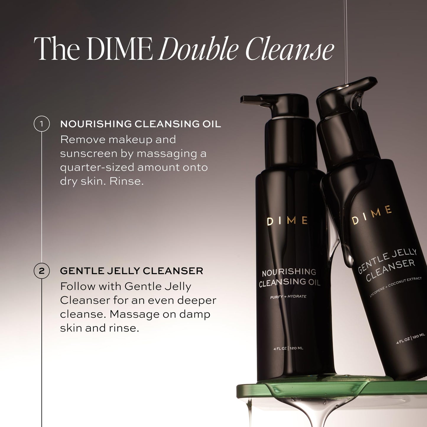 Authentic DIME Beauty cleansing oil 4 Fluid Ounce bottle side view