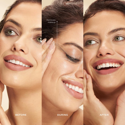 Application of DIME Beauty face cleanser on skin