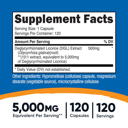 Nutricost DGL supplement facts label detail