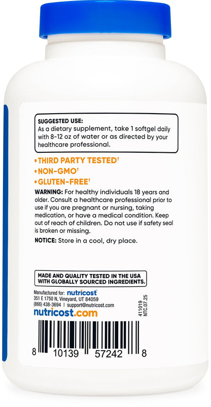 Nutricost DGL digestive support bottle side profile
