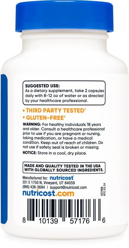 Non GMO gluten free Kava Kava extract capsules by Nutricost