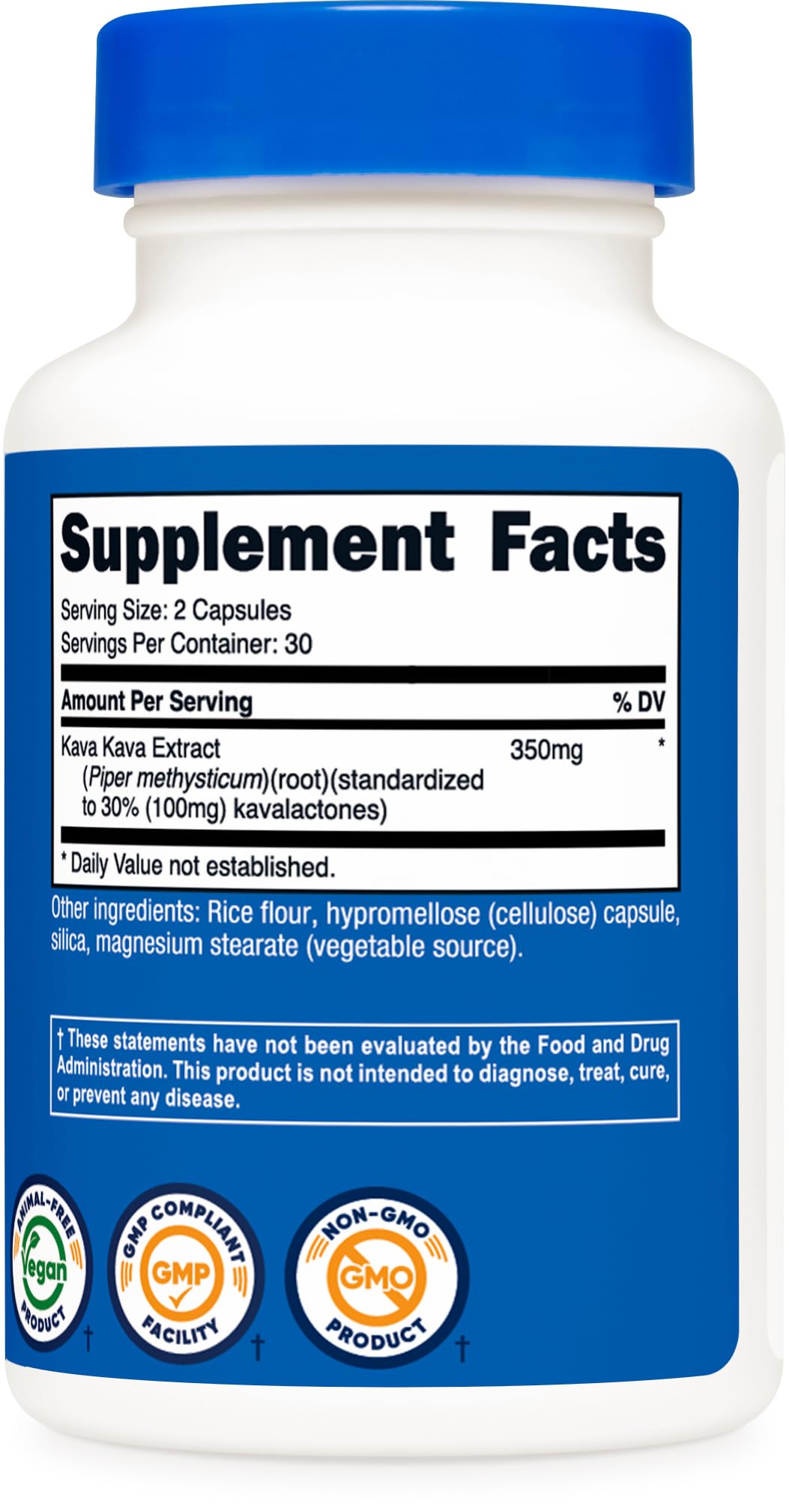Nutricost Kava Kava dietary supplement sixty vegan capsules bottle
