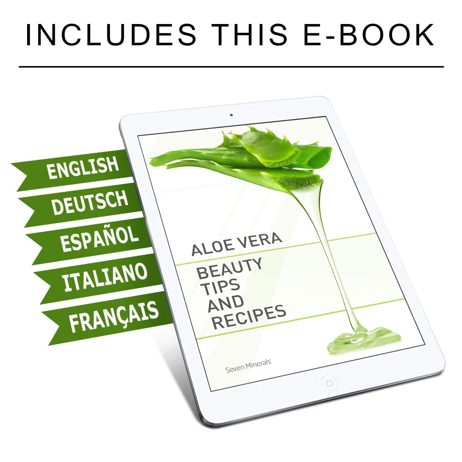 Seven Minerals organic aloe vera gel packaging details and organic certification