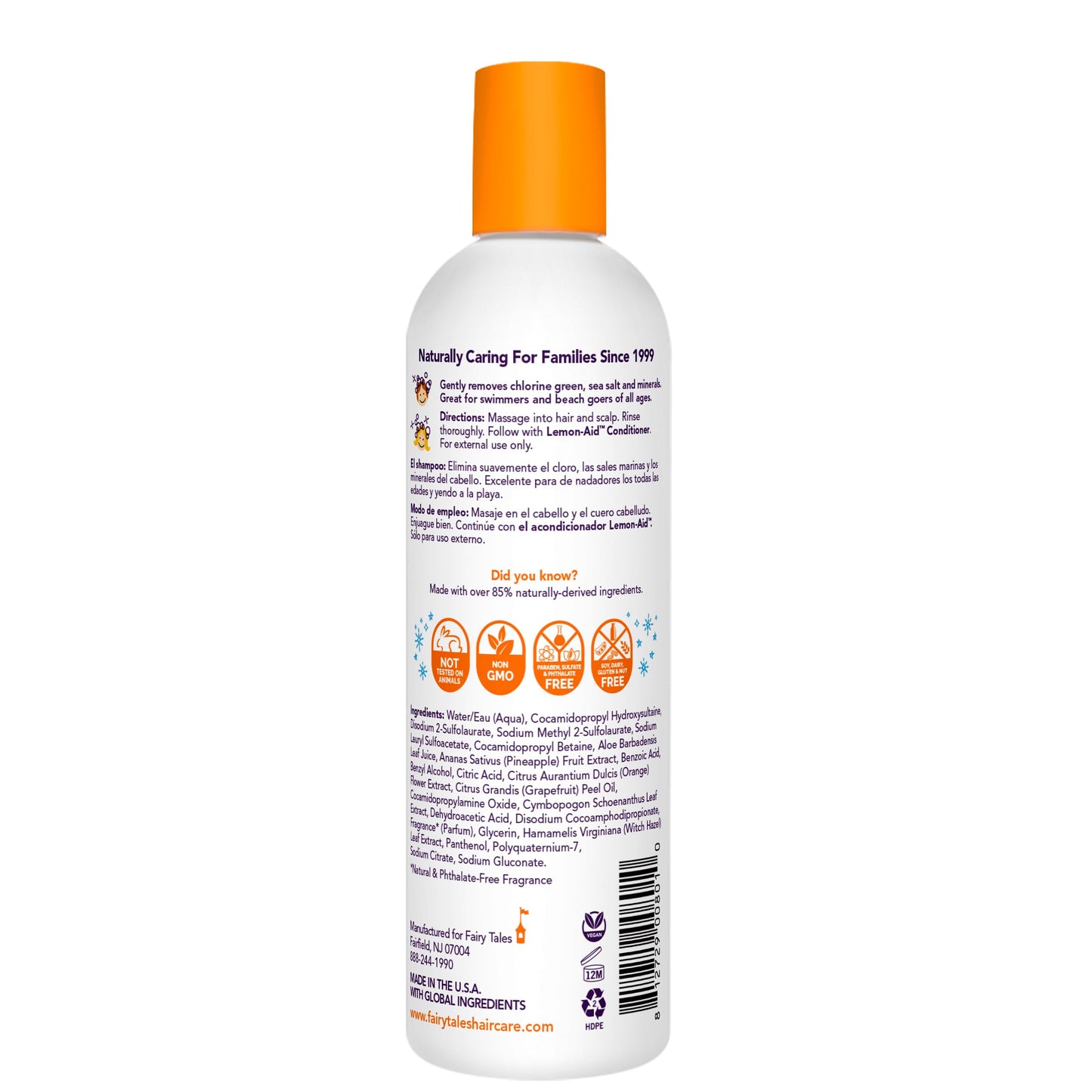 Fairy Tales Sun And Swim clarifying shampoo bottle with natural fruit extracts