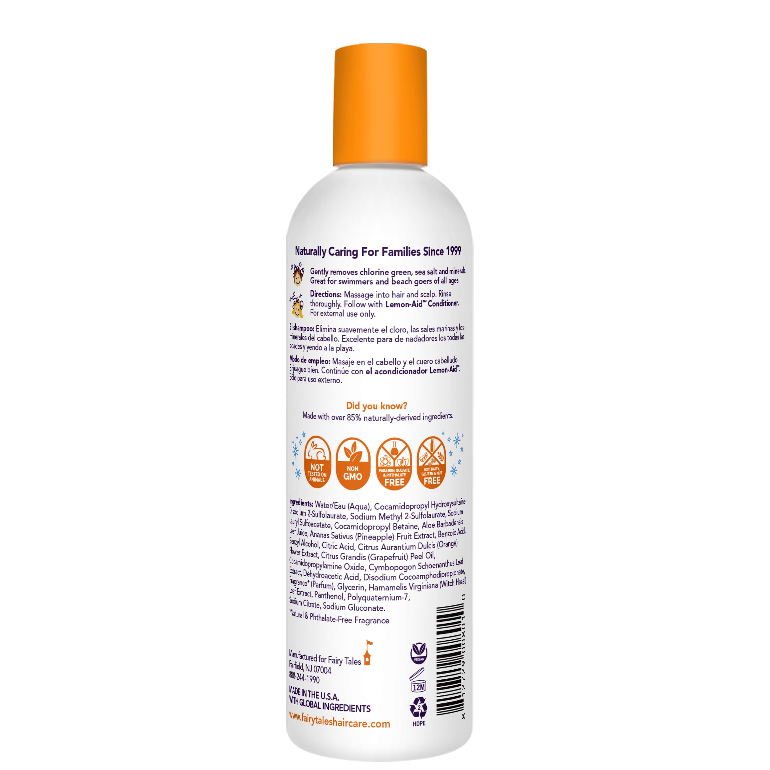 Fairy Tales Sun And Swim clarifying shampoo bottle with natural fruit extracts