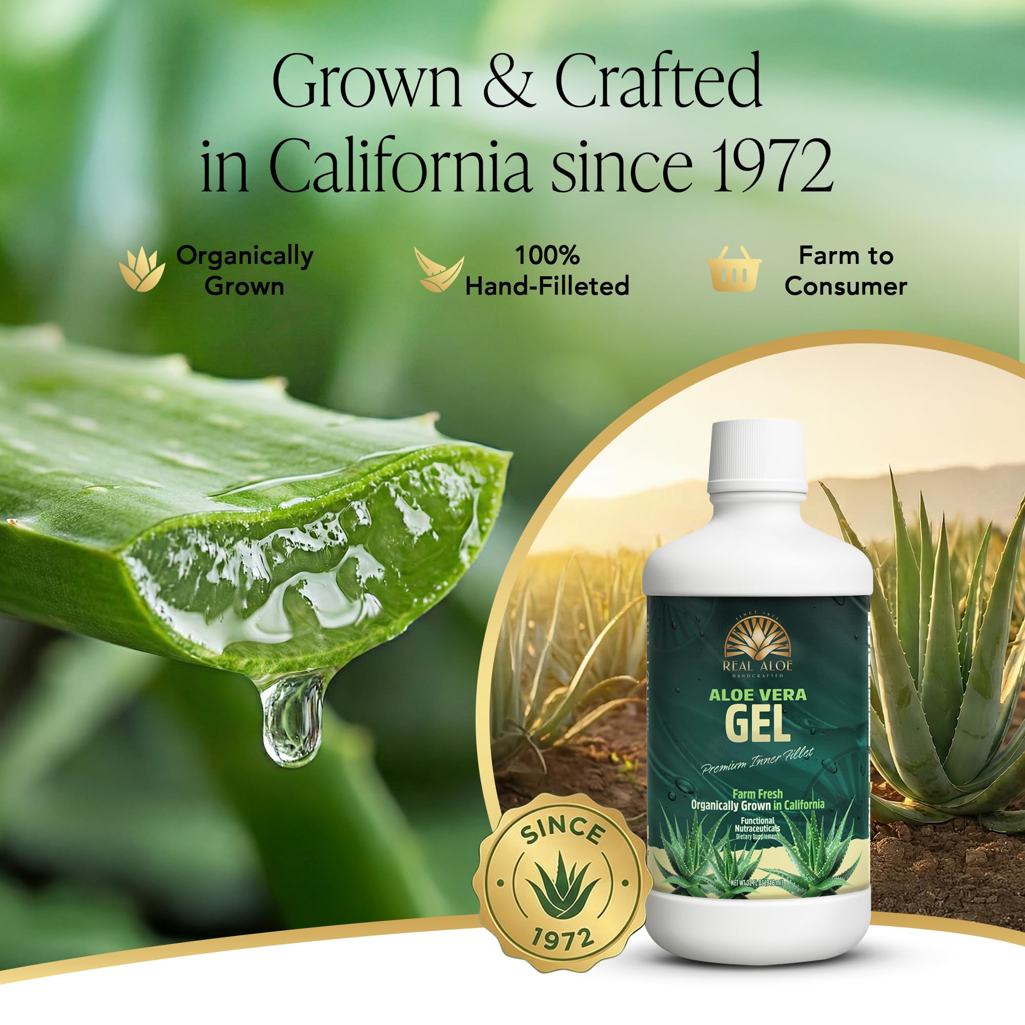 Real Aloe inner leaf gel product label details