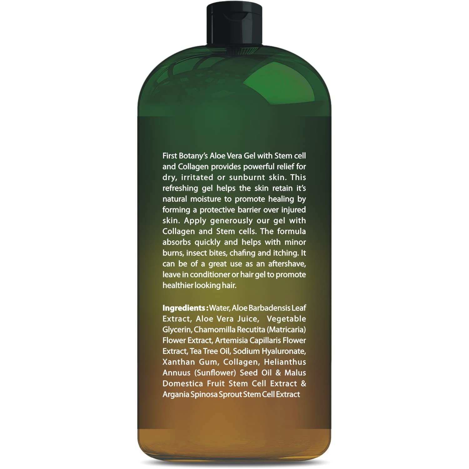 First Botany aloe gel infused with collagen and tea tree oil