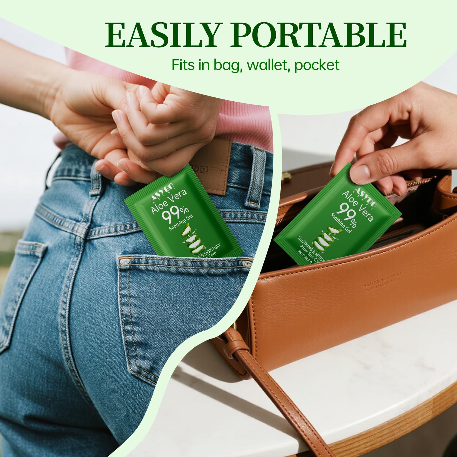 Applying soothing aloe vera gel on sunburnt skin