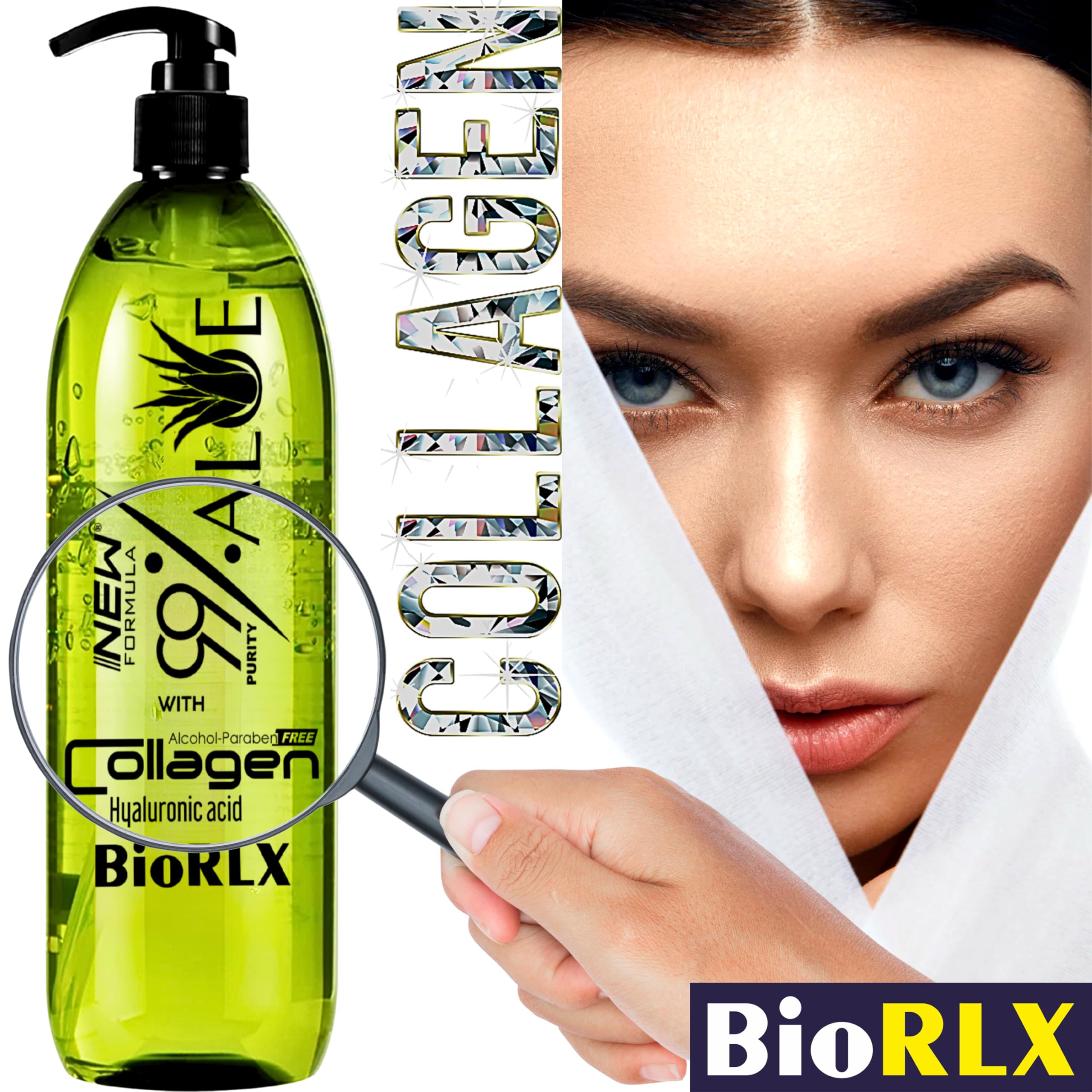 Back label of BioRLX Aloe Vera Gel showing ingredients