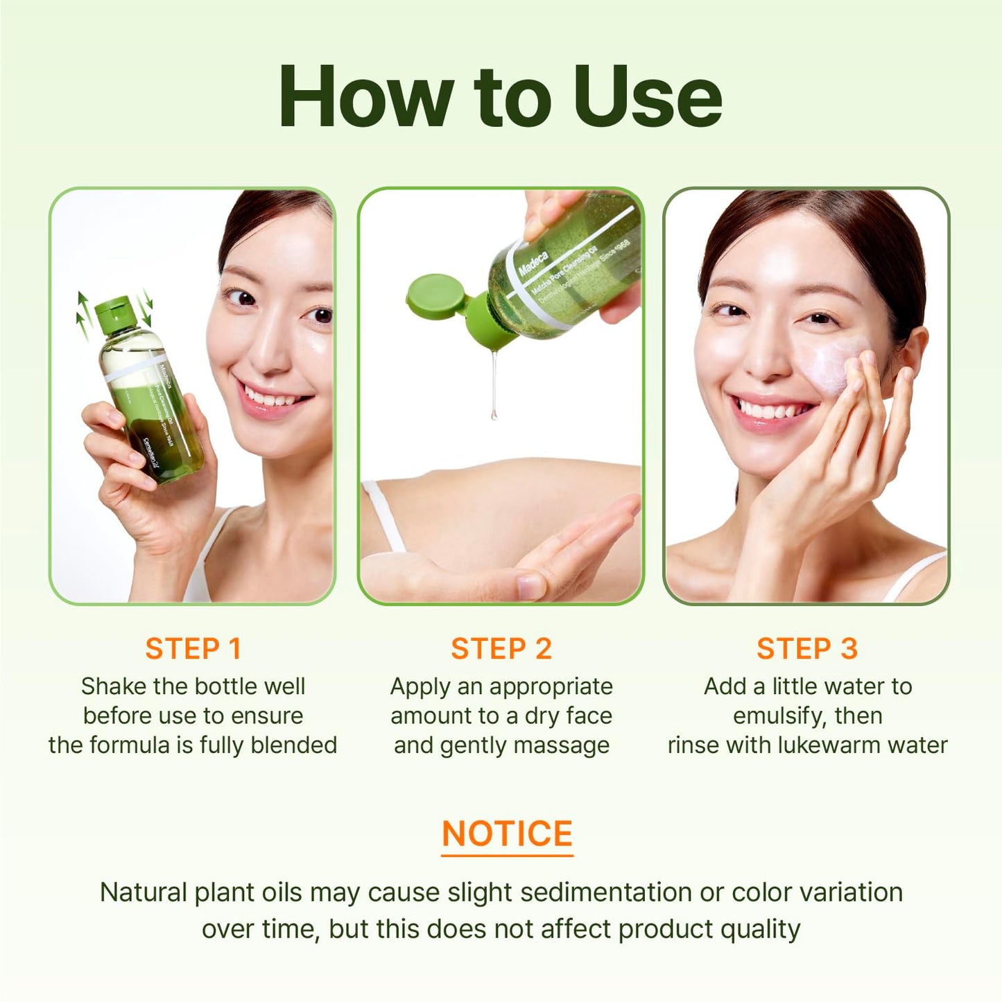 Korean skincare Centellian 24 Madeca Matcha cleanser details