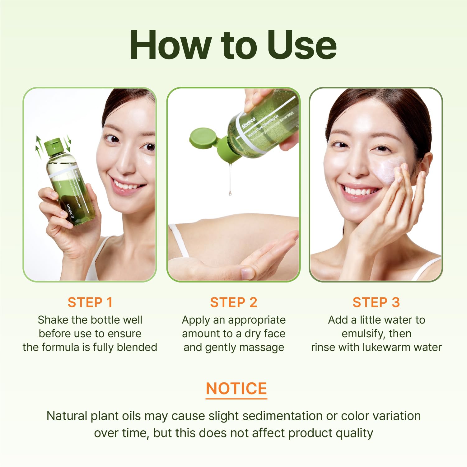 Korean skincare Centellian 24 Madeca Matcha cleanser details