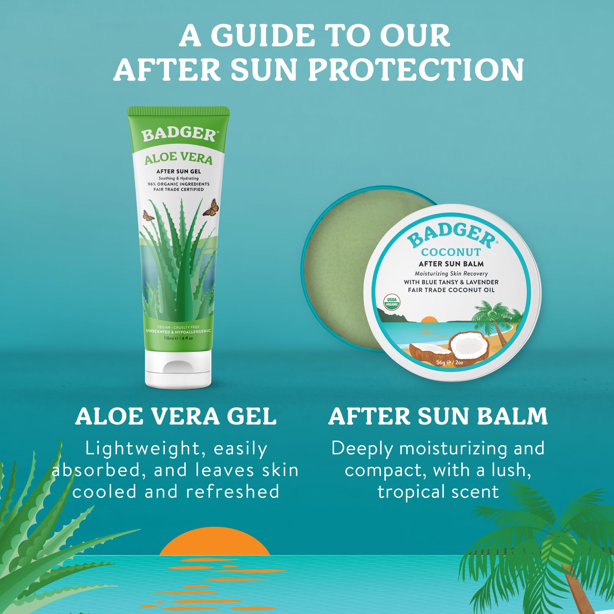 Applying Badger Coconut After Sun Balm to dry skin