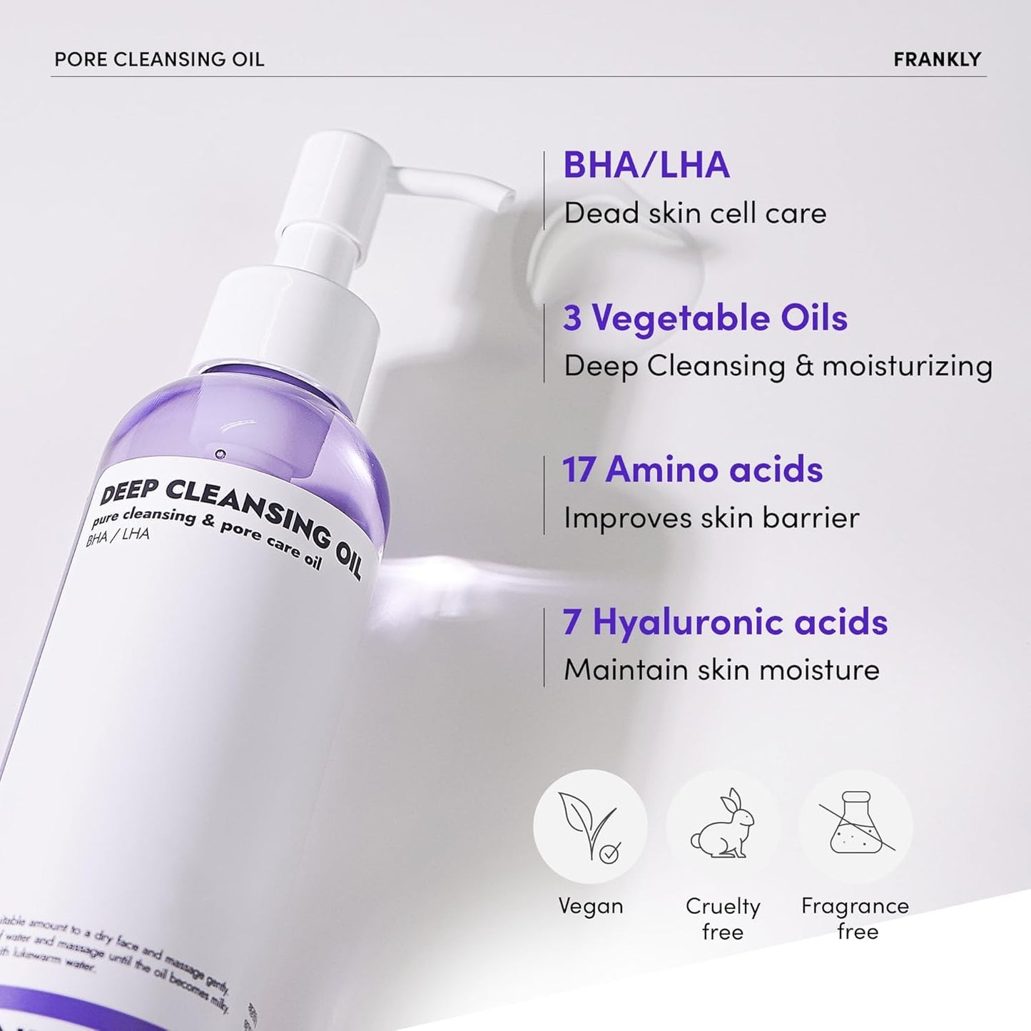 Frankly Deep Cleansing Oil packaging details and volume