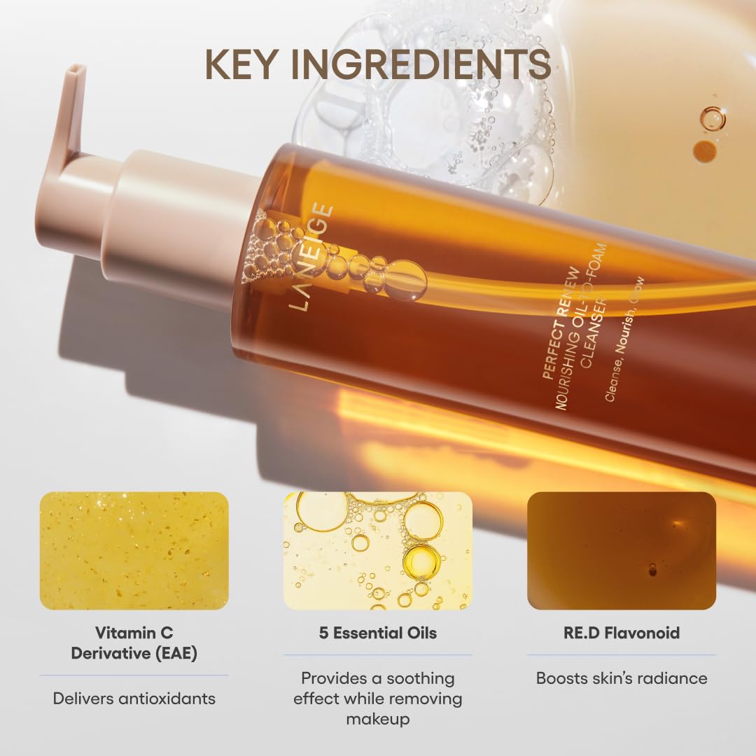 Transformative oil-to-foam makeup remover cleanser being applied to skin