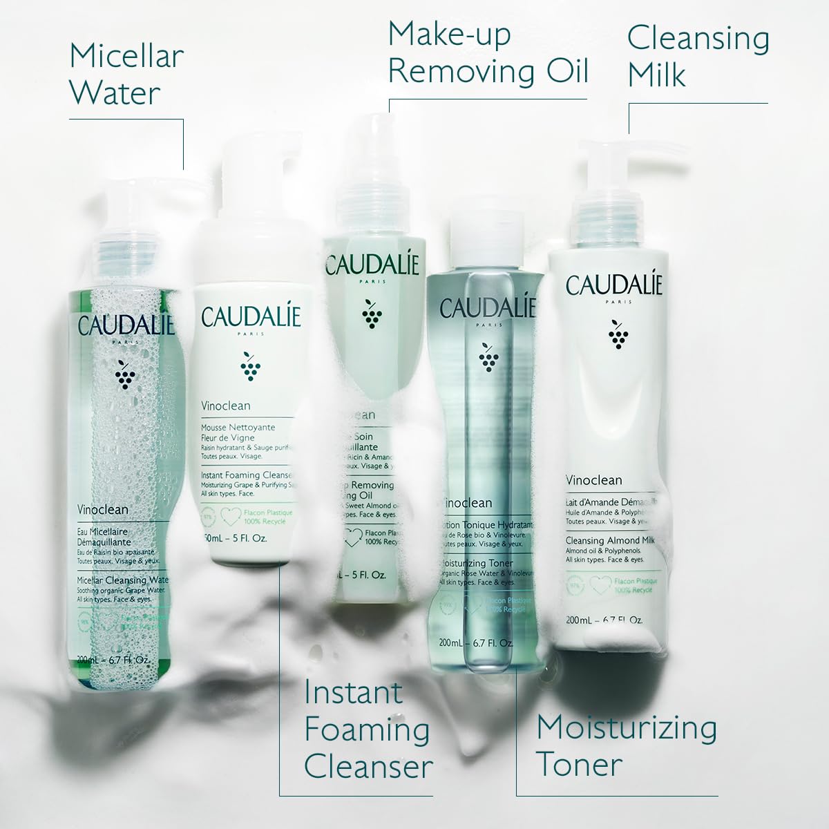 Caudalie Vinoclean skincare product lifestyle display