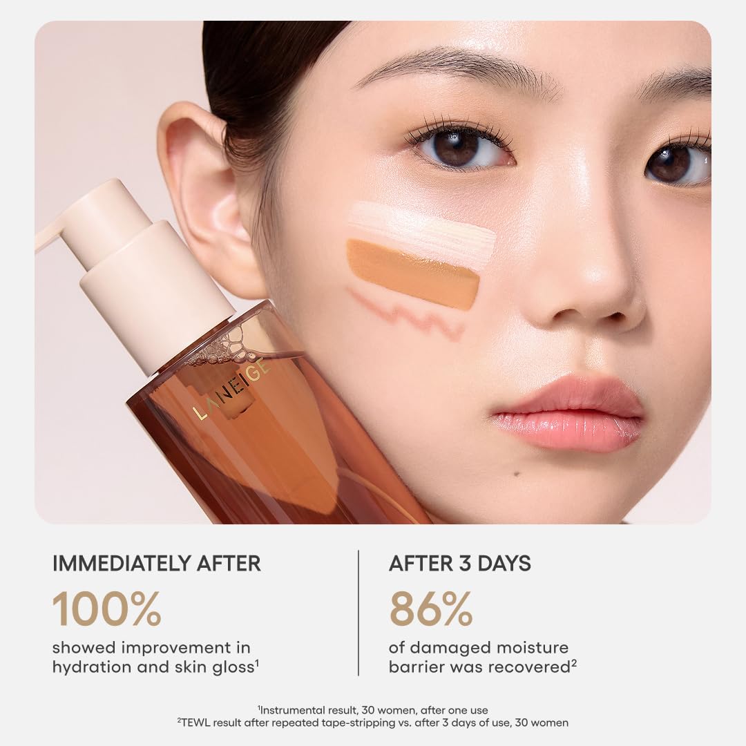 LANEIGE Perfect Renew anti-aging face wash texture melting away stubborn sunscreen
