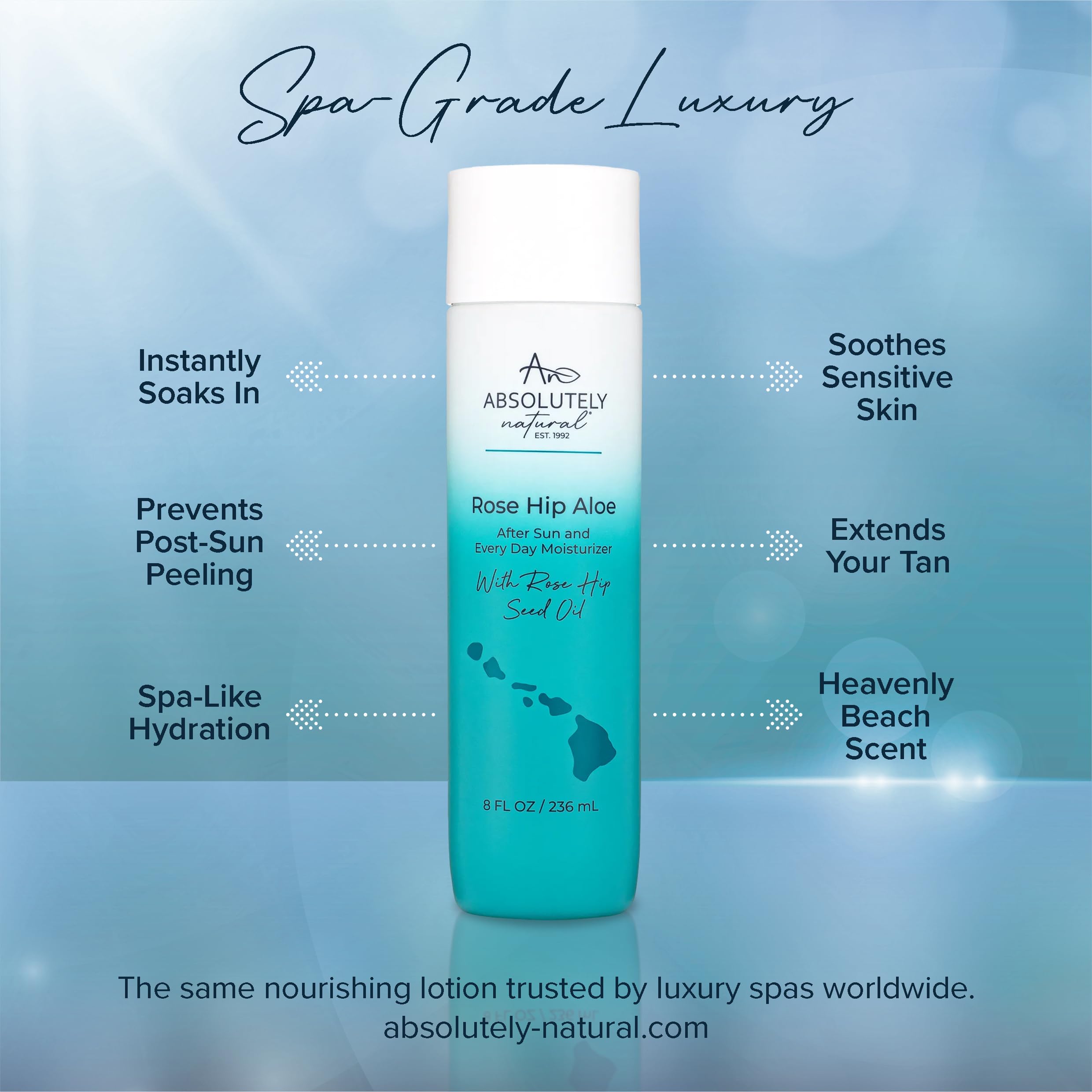 Absolutely Natural aloe and rose hip moisturizer application