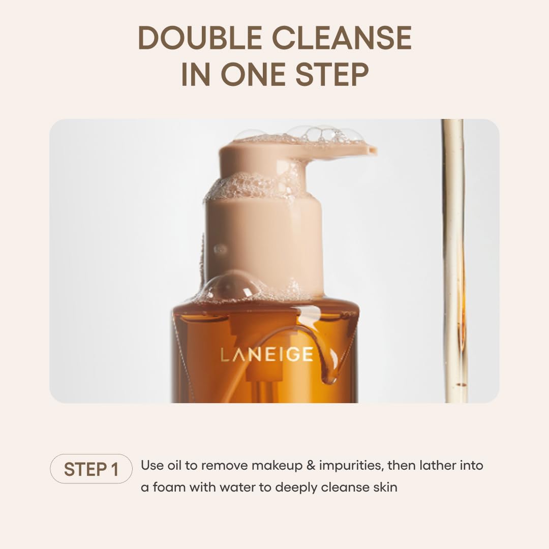 Close up of the ingredients label on the USA imported LANEIGE nourishing cleanser