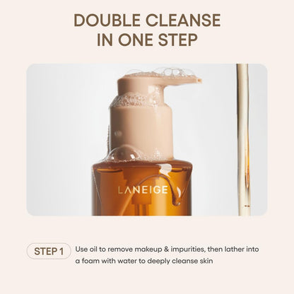 Close up of the ingredients label on the USA imported LANEIGE nourishing cleanser