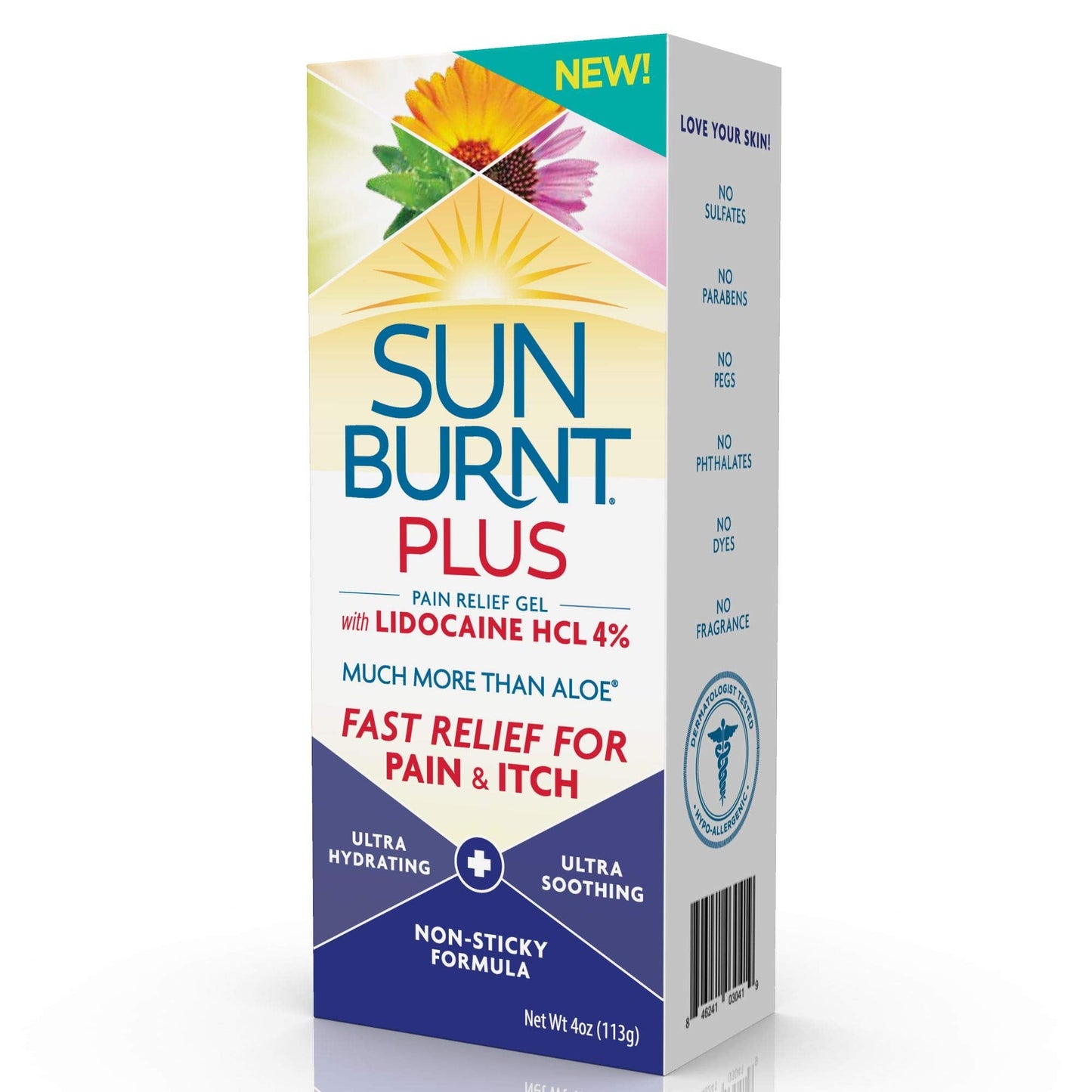 Sunburnt Plus after sun gel back label drug facts