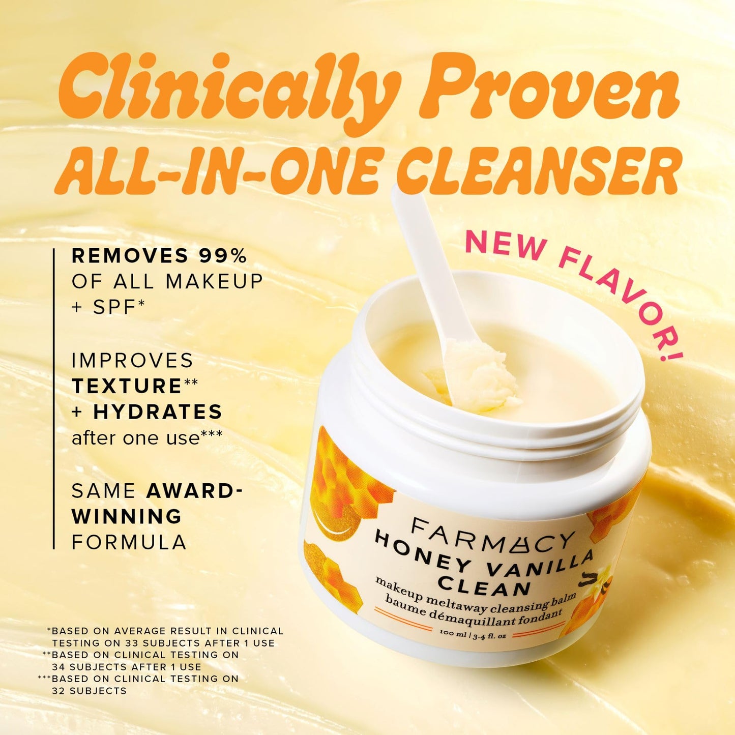 Farmacy cleansing balm texture in jar showing sorbet consistency
