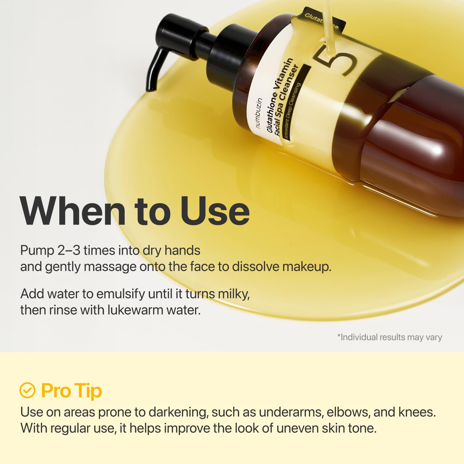 Numbuzin cleansing oil emulsification process demonstration