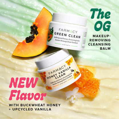 Farmacy cleansing balm being applied to skin to remove makeup