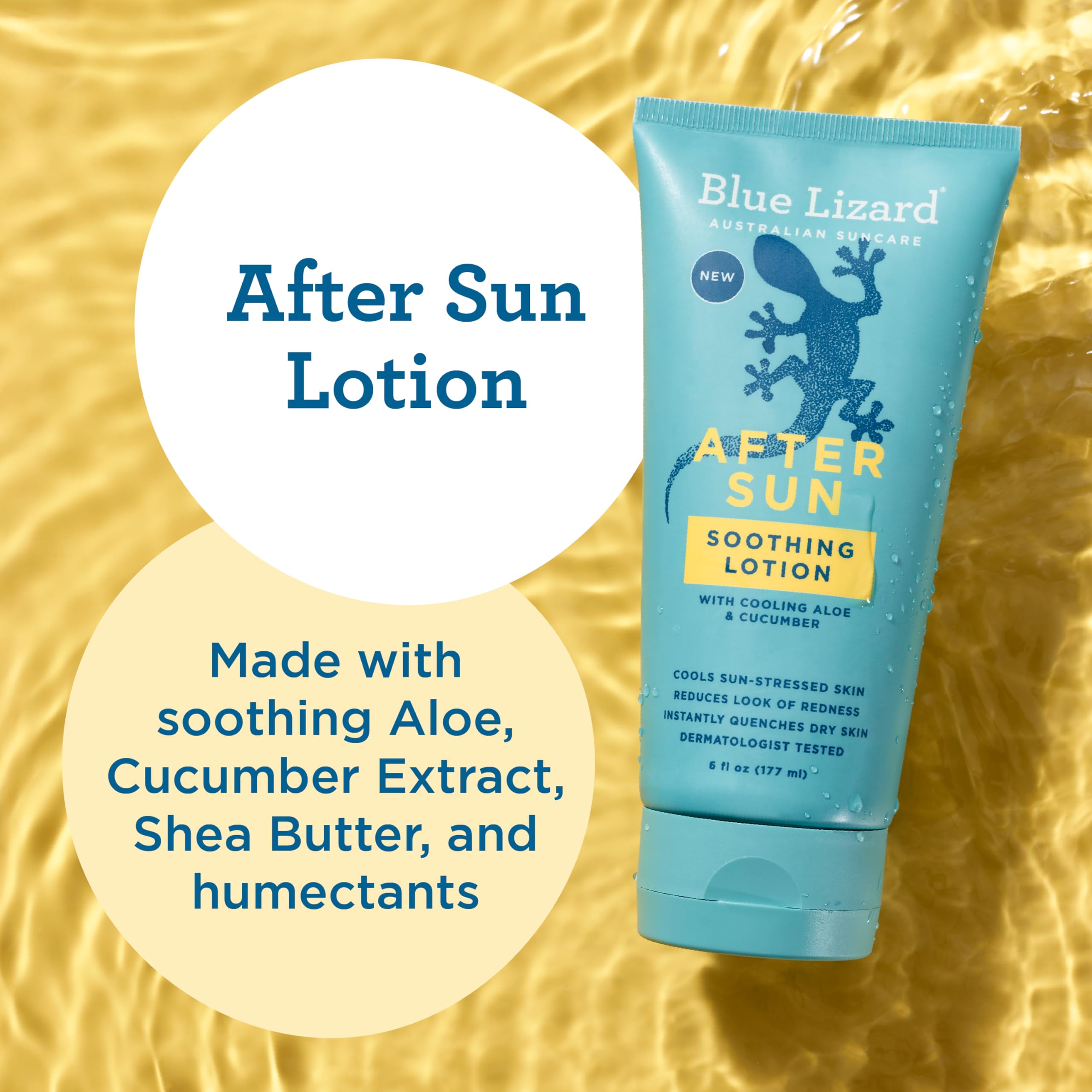 Blue Lizard After Sun lotion application on skin